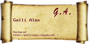 Galli Alex névjegykártya